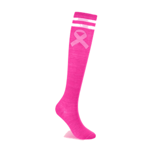 Pink breast cancer awareness socks
